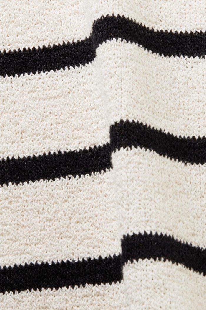 Striped Knit Cotton Top, BLACK, detail image number 6