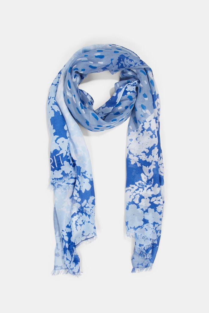Recycled: artistically patterned scarf, GREY BLUE, detail image number 0