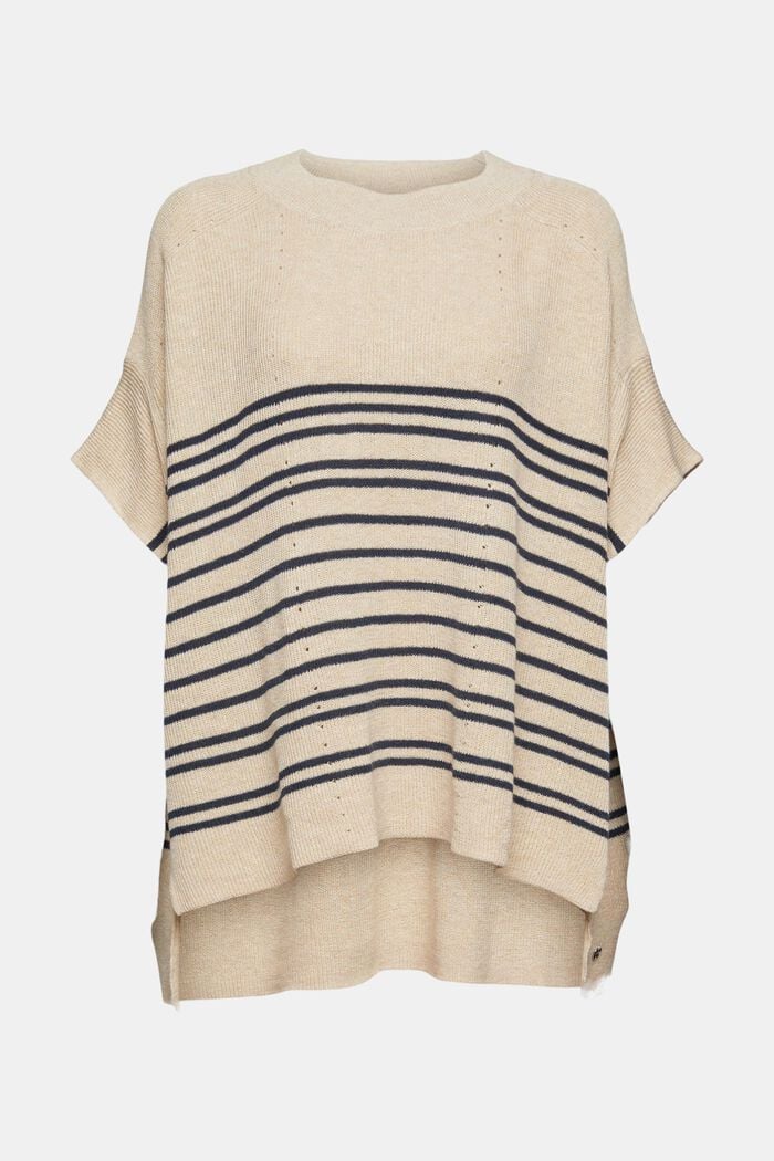 With wool: striped poncho