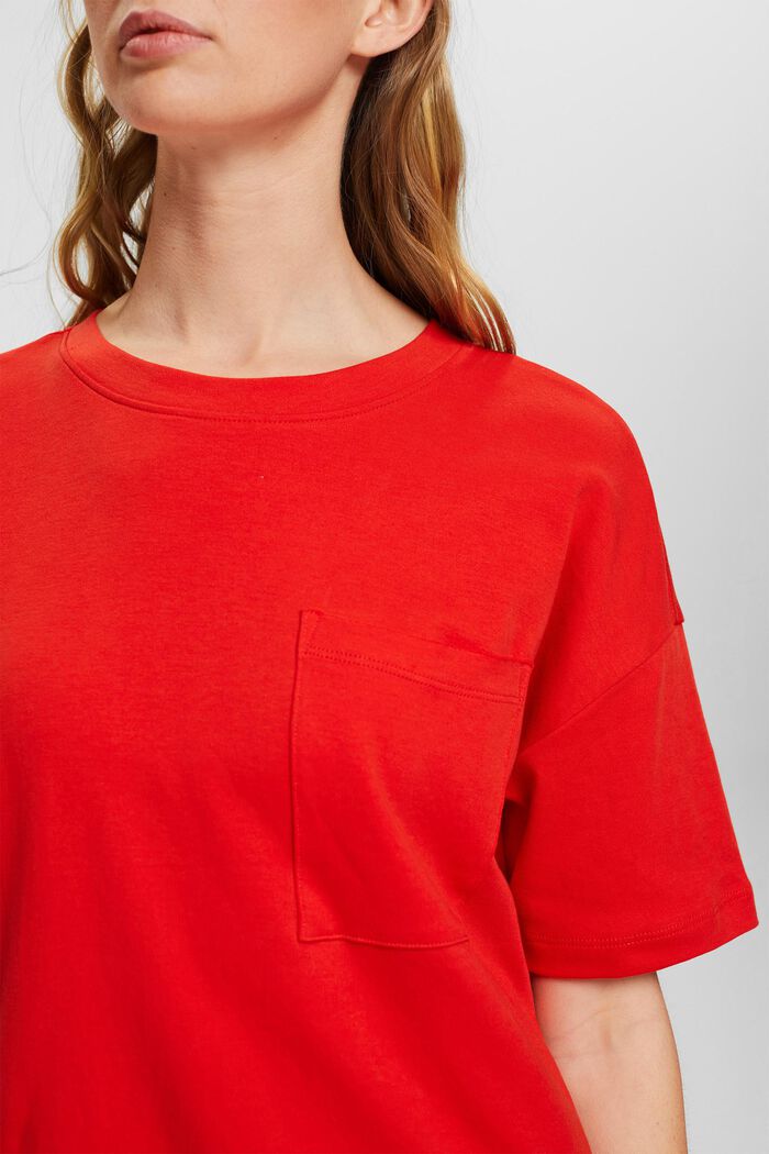 T-shirt with a breast pocket, ORANGE RED, detail image number 3