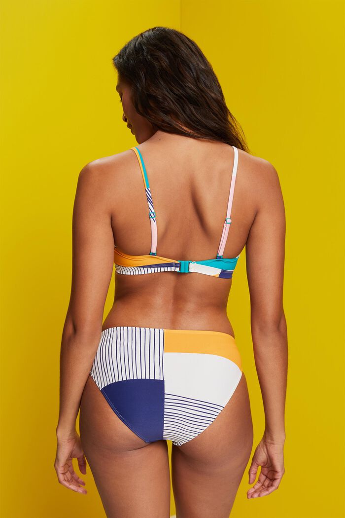 Croptop-style bikini top in pattern mix design, SAND, detail image number 2