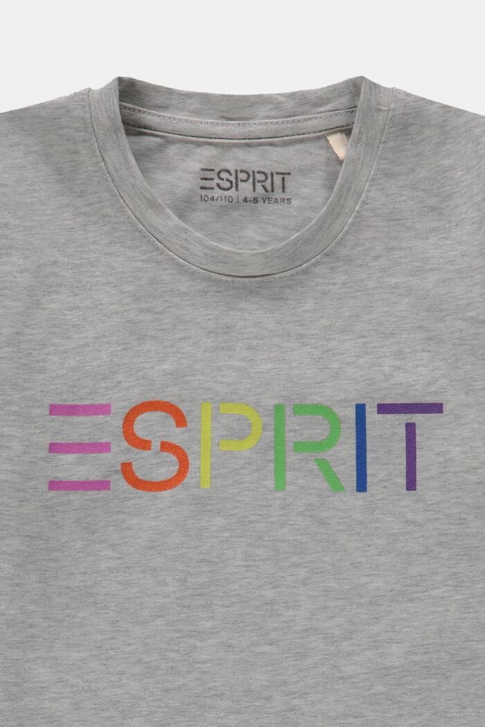 T-shirt with a colourful logo print, PASTEL GREY, detail image number 2