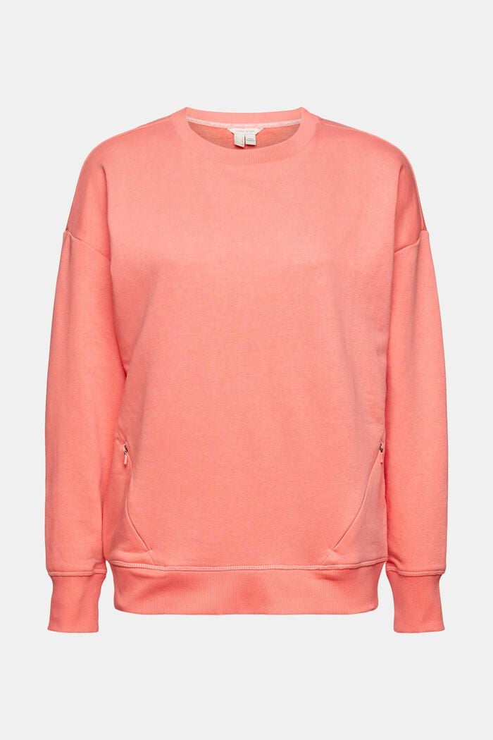 Made of recycled material: sweatshirt with zip pockets, CORAL, detail image number 6