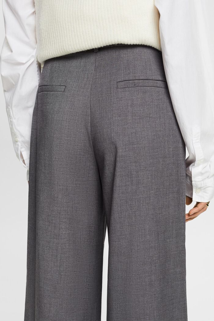 High-Rise Wide Leg Pleated Trousers, MEDIUM GREY, detail image number 2