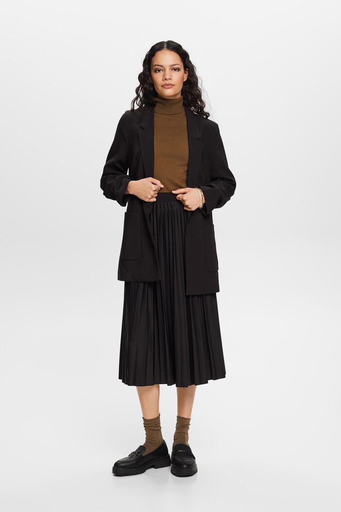 Pleated midi skirt, BLACK, detail image number 1