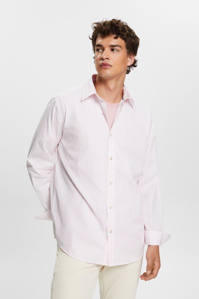 Striped Cotton-Poplin Shirt, PASTEL PINK, detail image number 2