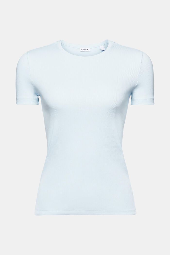 Cotton-Jersey Crewneck T-Shirt, PASTEL BLUE, detail image number 6