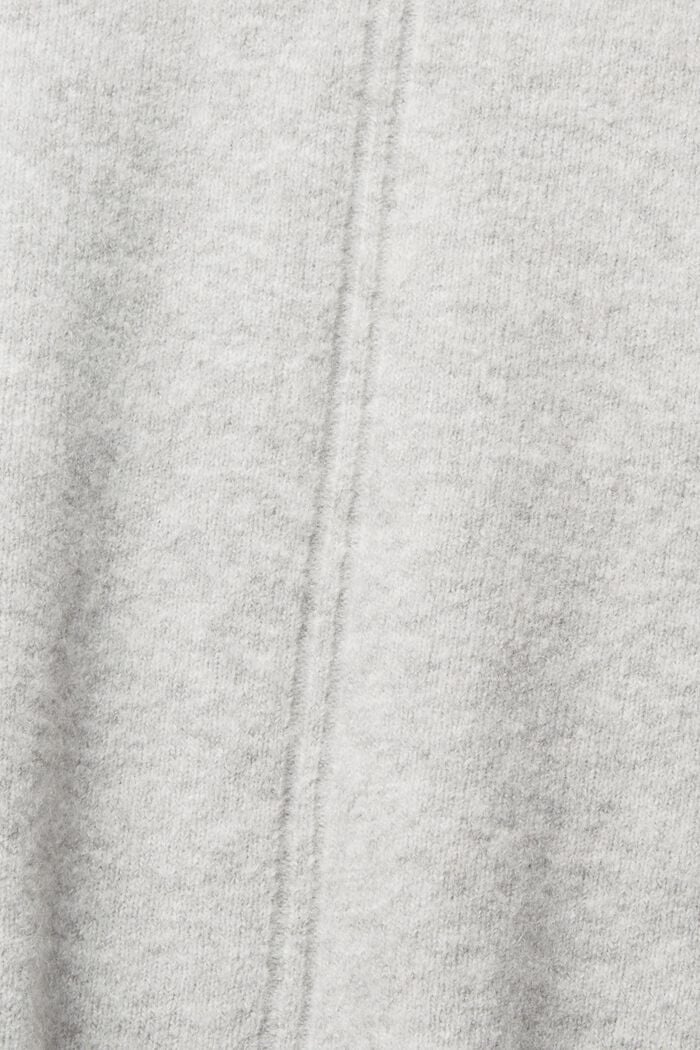 Wool blend: fluffy jumper with stand-up collar, LIGHT GREY, detail image number 5