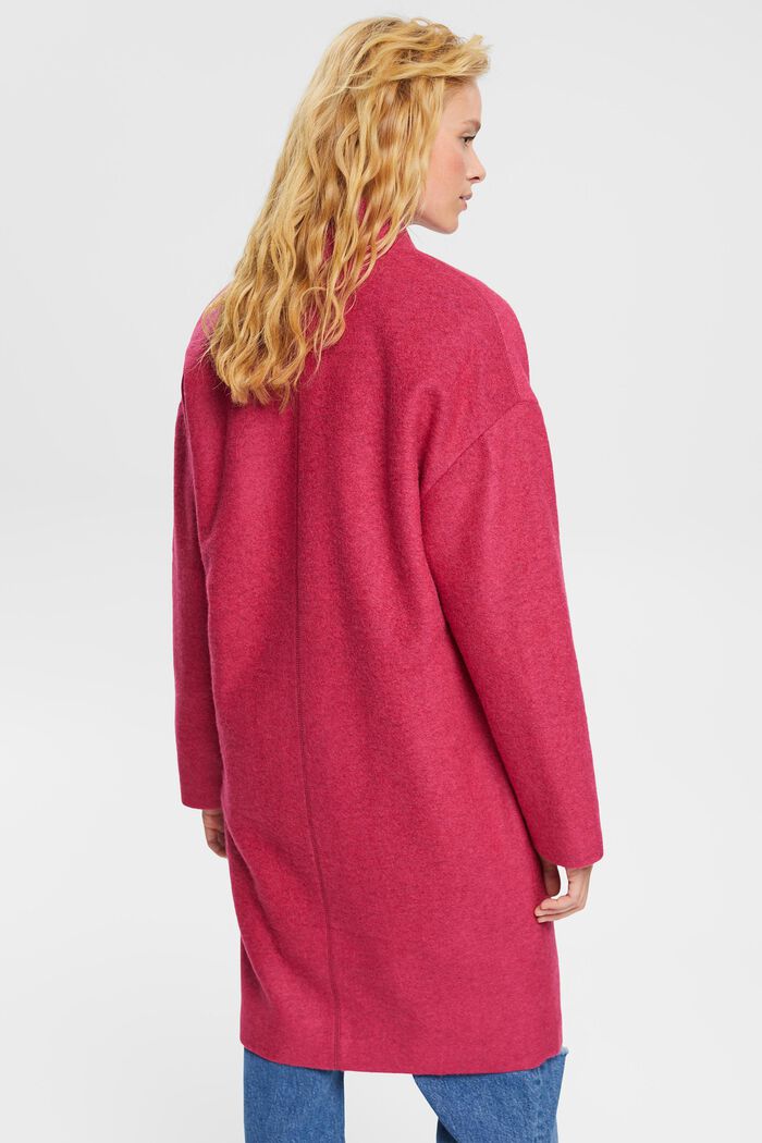 Wool blend coat, DARK PINK, detail image number 3