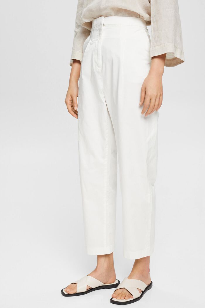 High-waisted trousers, WHITE, detail image number 1