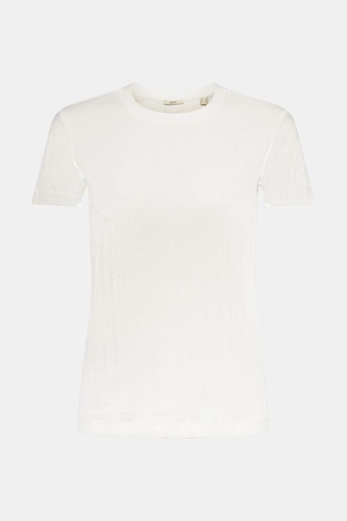 Pointelle t-shirt, OFF WHITE, detail image number 6
