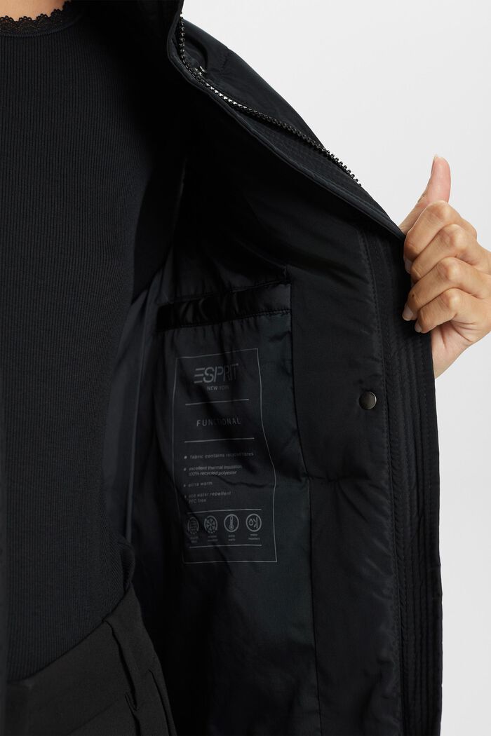 Recycled: longline puffer waistcoat, BLACK, detail image number 2