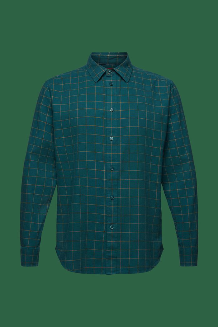 Checked Flannel Regular Fit Shirt, EMERALD GREEN, detail image number 6