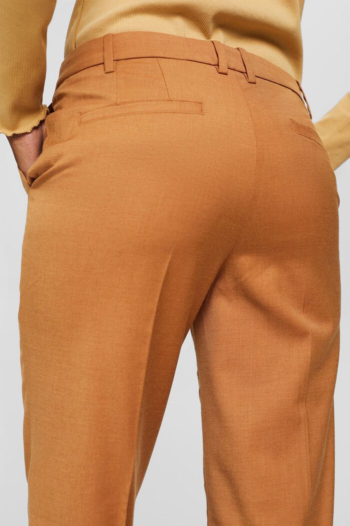 Wool blend: flared trousers, CARAMEL, detail image number 5