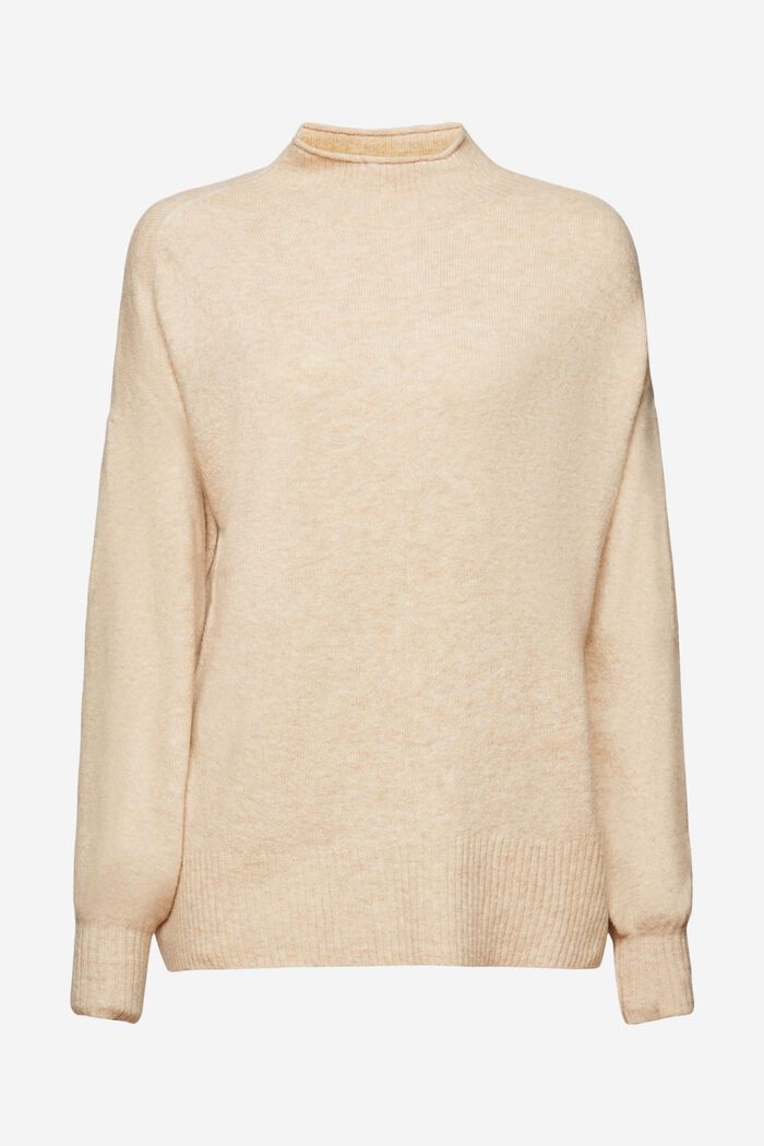 Mockneck Sweater, SAND, detail image number 6