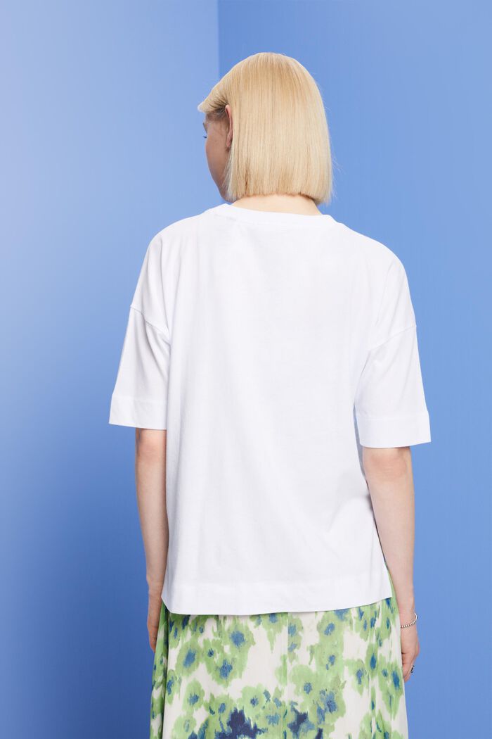 Oversized t-shirt with print, TENCEL™, WHITE, detail image number 3