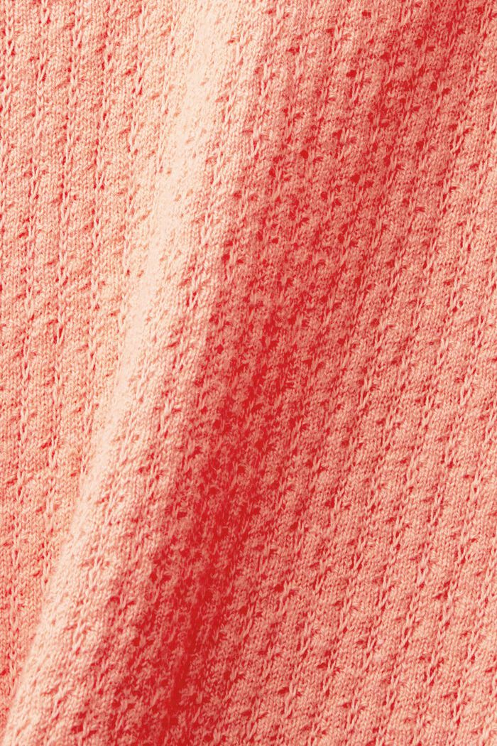 Pointelle polo jumper, silk blend, CORAL, detail image number 6