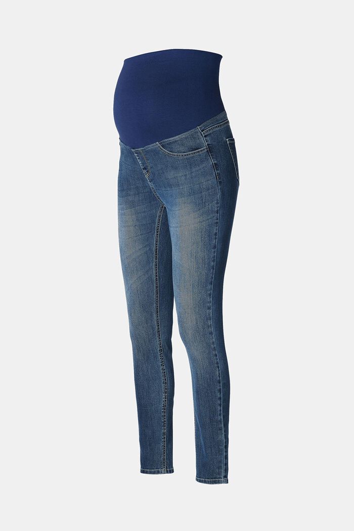 Stretch jeggings with an over-bump waistband