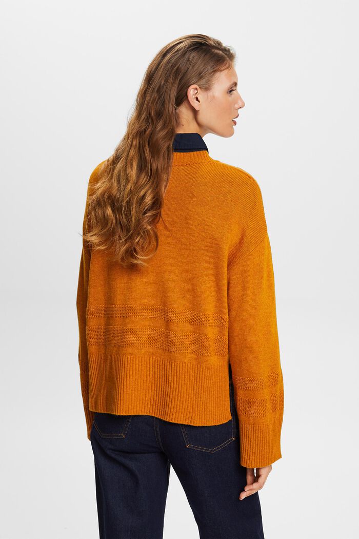 Boxy Crewneck Sweater, HONEY YELLOW, detail image number 3