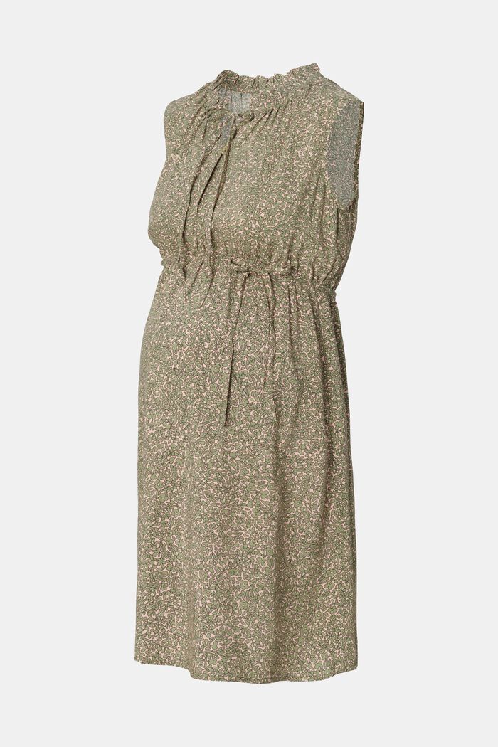 Patterned midi dress, REAL OLIVE, detail image number 6