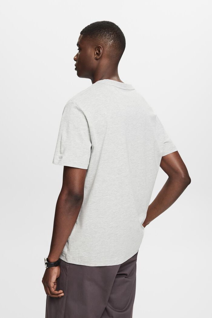 Organic Cotton-Blend V-Neck T-Shirt, LIGHT GREY, detail image number 2
