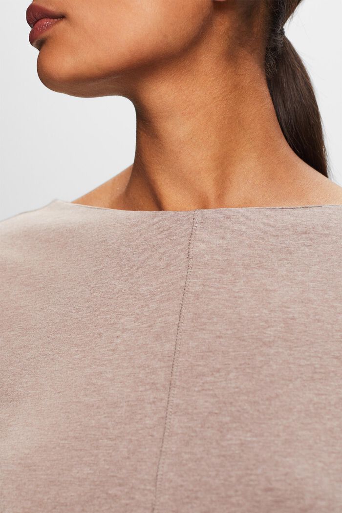 Cotton Longsleeve Top, TOFFEE, detail image number 1