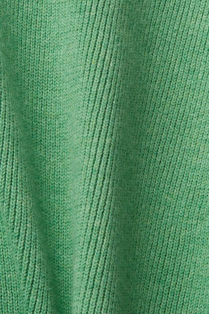 V-neck sustainable cotton jumper, GREEN, detail image number 4