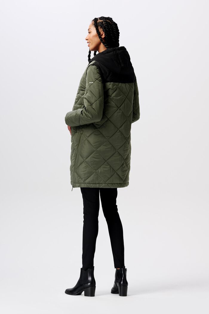 MATERNITY 3-in-1 Padded Quilted Jacket, MOSS GREEN, detail image number 3