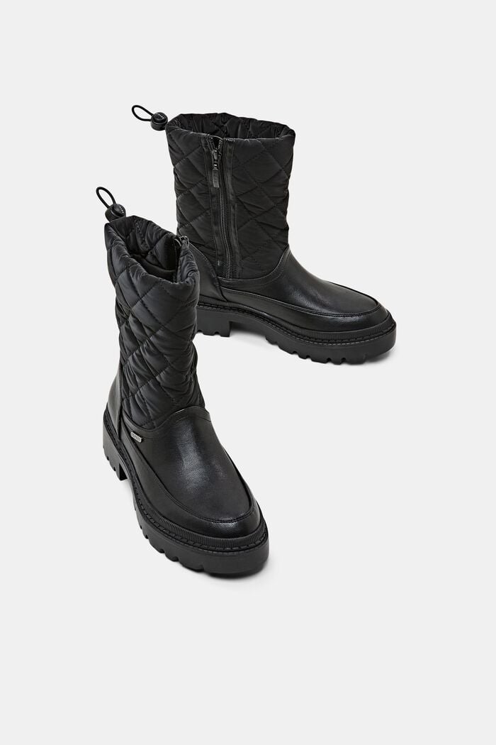 Padded Faux Leather Boots, BLACK, detail image number 5