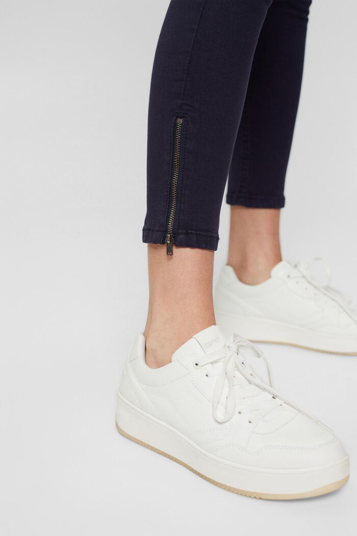Ankle-length trousers with hem zips, NAVY, detail image number 5