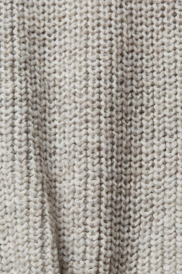 Open-Knit Mock Neck Sweater, LIGHT TAUPE, detail image number 5