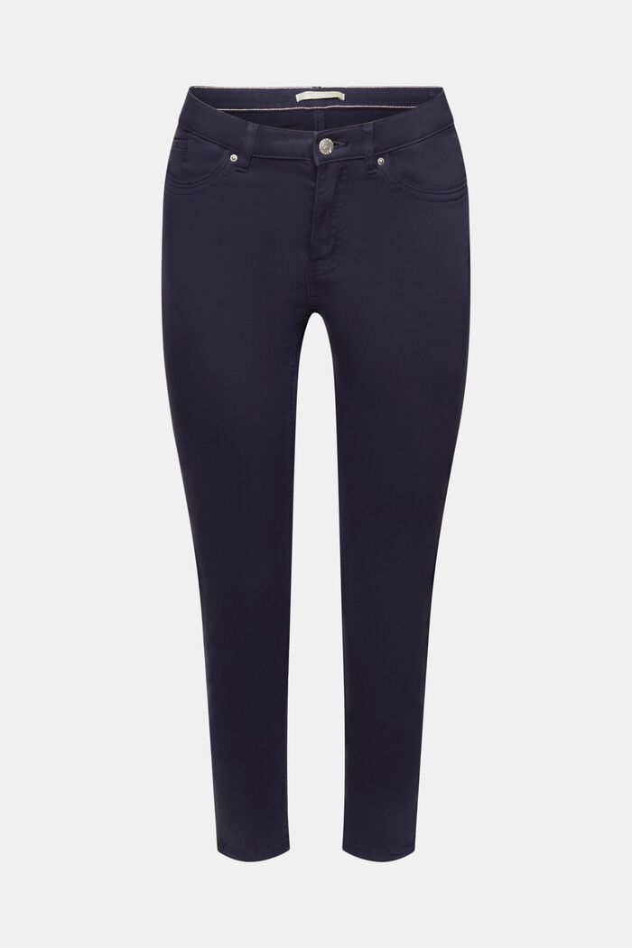 Mid-rise cropped leg stretch trousers, NAVY, detail image number 7