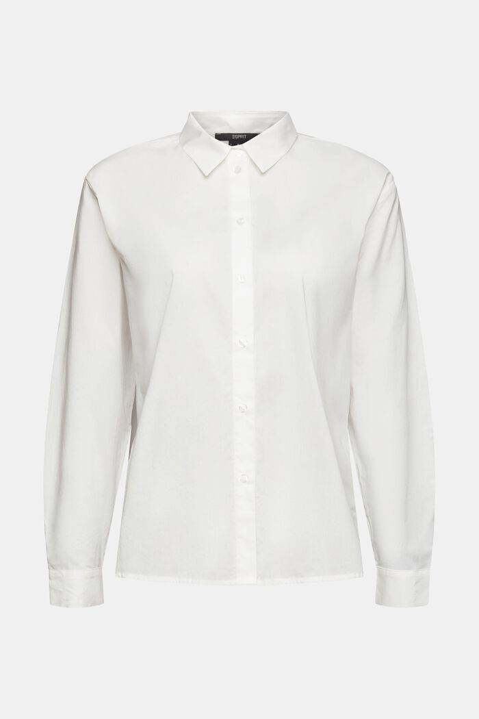 Blouse with a broderie anglaise back, WHITE, overview
