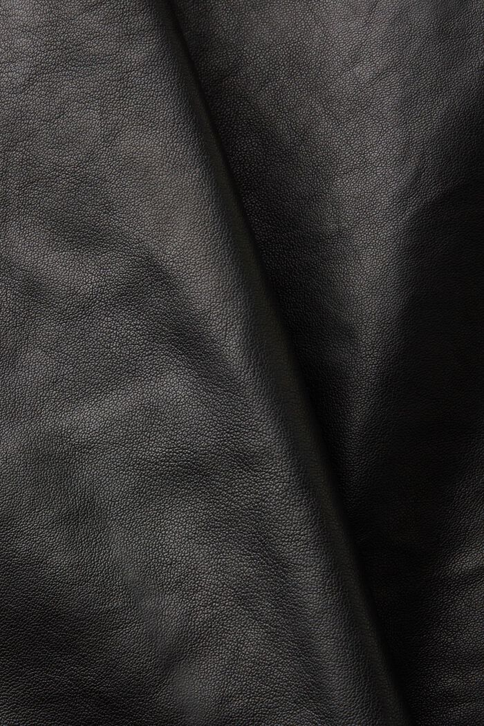 Leather Shirt Jacket, BLACK, detail image number 7