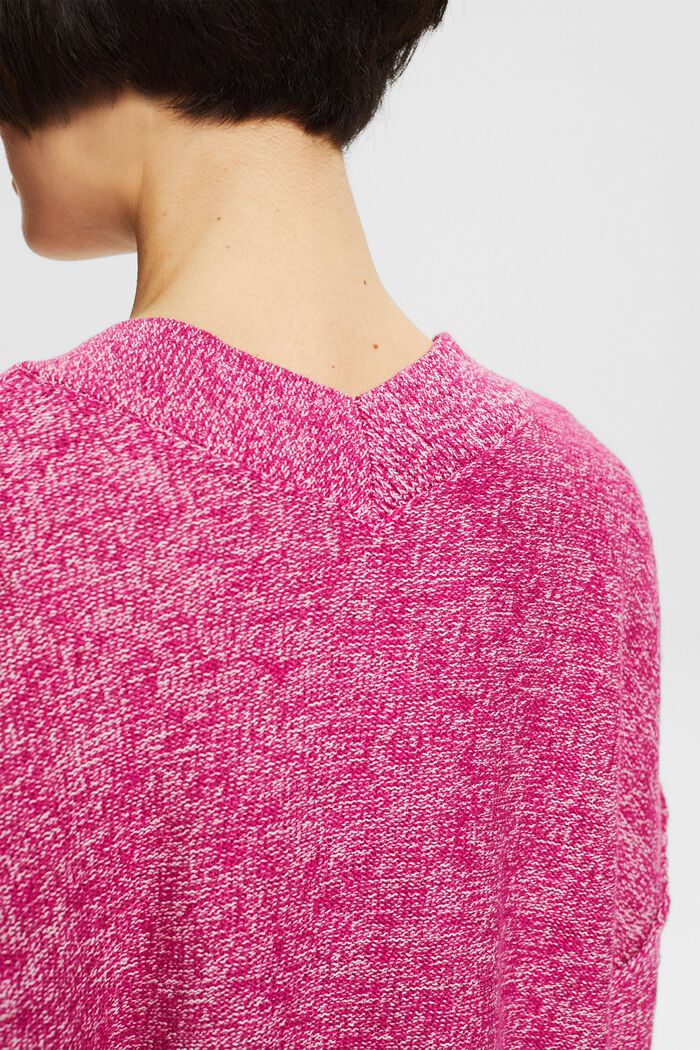 Open-fronted cardigan containing linen, PINK FUCHSIA, detail image number 2