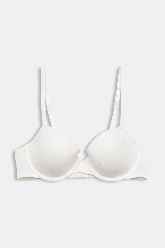 Recycled: lace trim padded bra, OFF WHITE, detail image number 4
