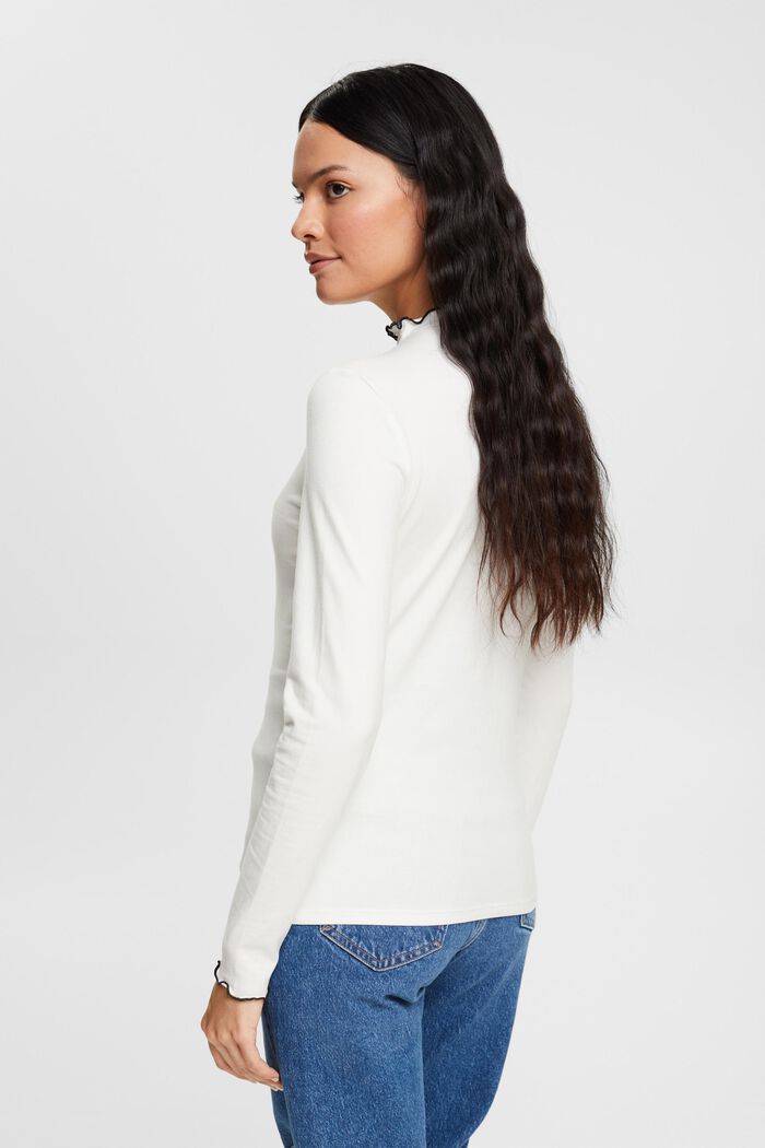 Long sleeve top made of stretch cotton, OFF WHITE, detail image number 5