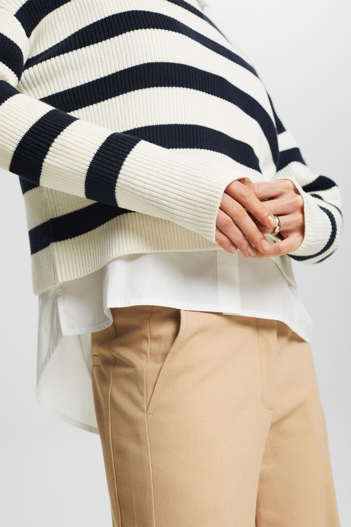 Striped Long-Sleeve Sweater, ICE, detail image number 2