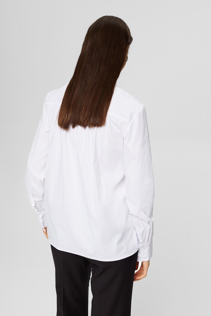 Blouse with frilled details on the sleeves, WHITE, detail image number 3