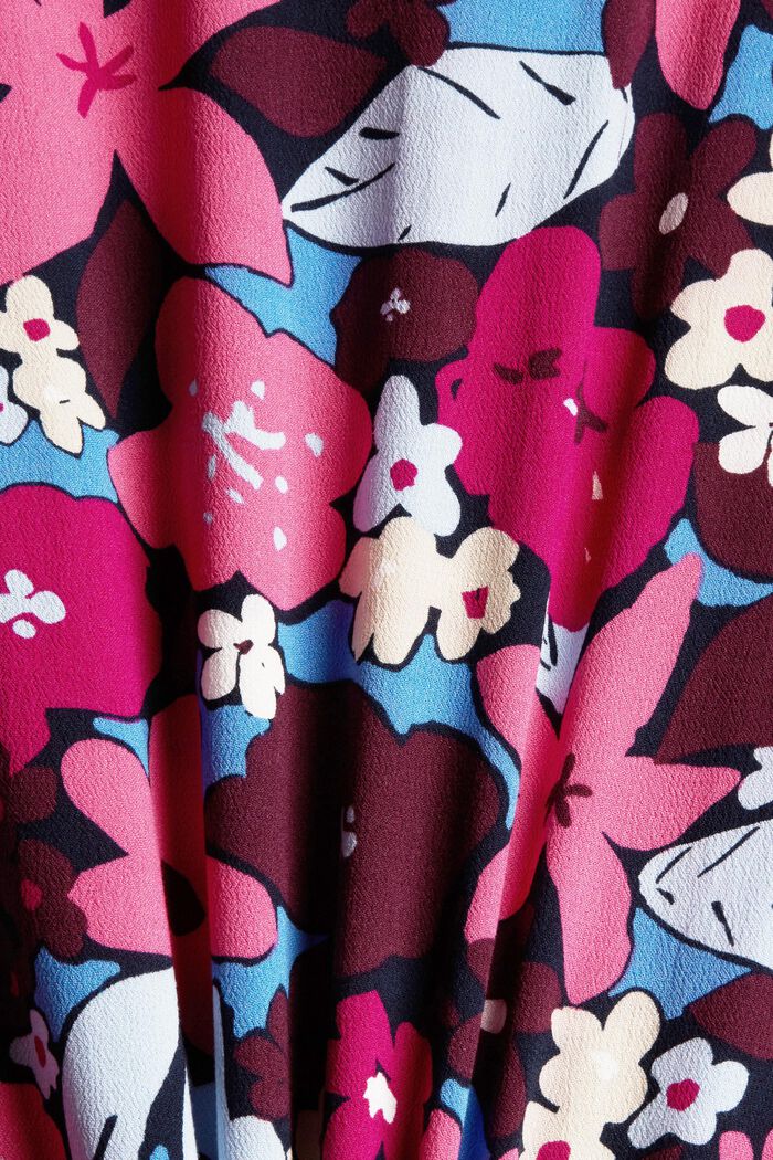 Floral print shirt dress, LENZING™ ECOVERO™, NAVY, detail image number 4