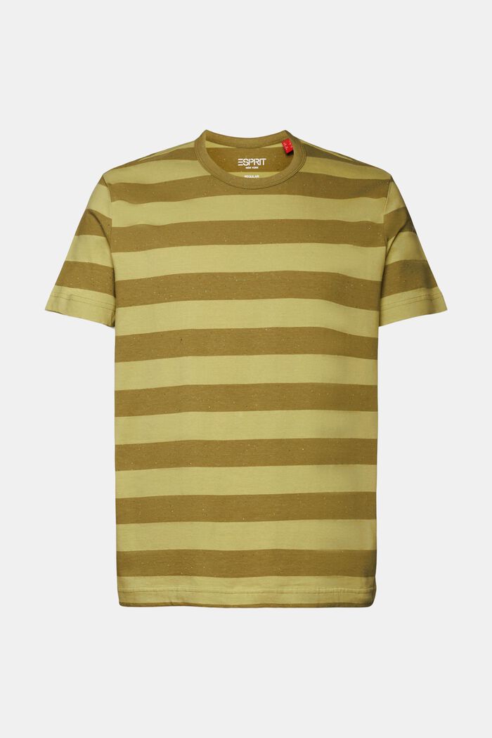 Striped Nep Yarn T-Shirt, OLIVE, detail image number 6
