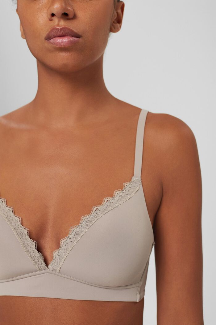 Recycled: unpadded, non-wired soft bra, LIGHT TAUPE, detail image number 2