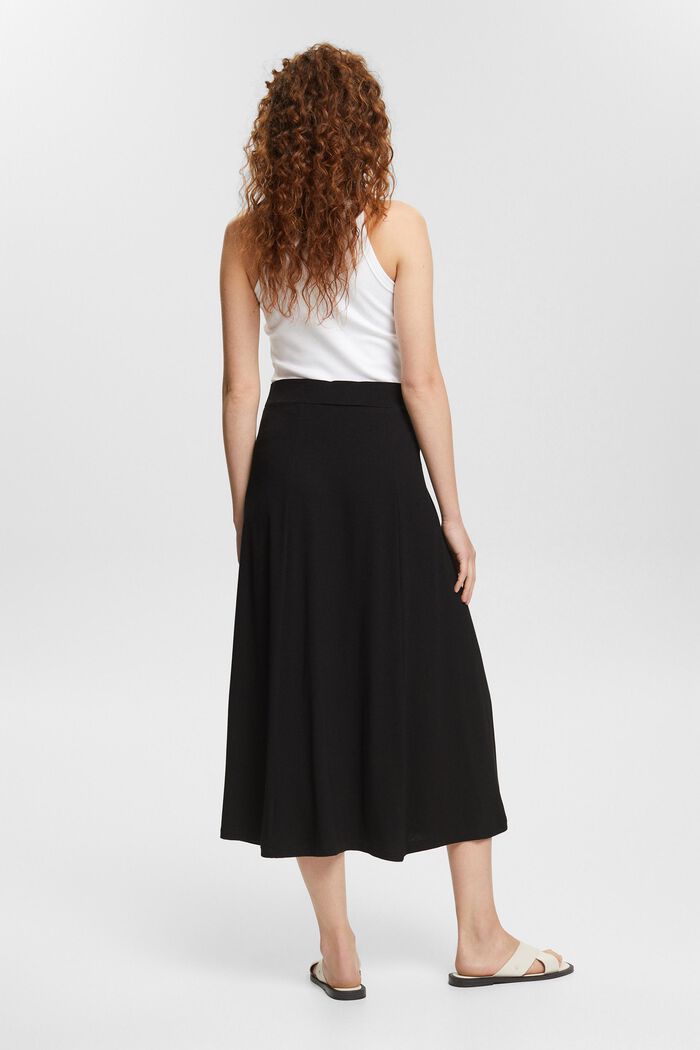 Midi skirt with slits, BLACK, detail image number 3