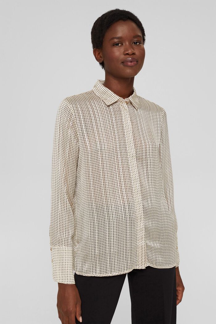 Glittering semi-sheer chiffon blouse, ICE, detail image number 0