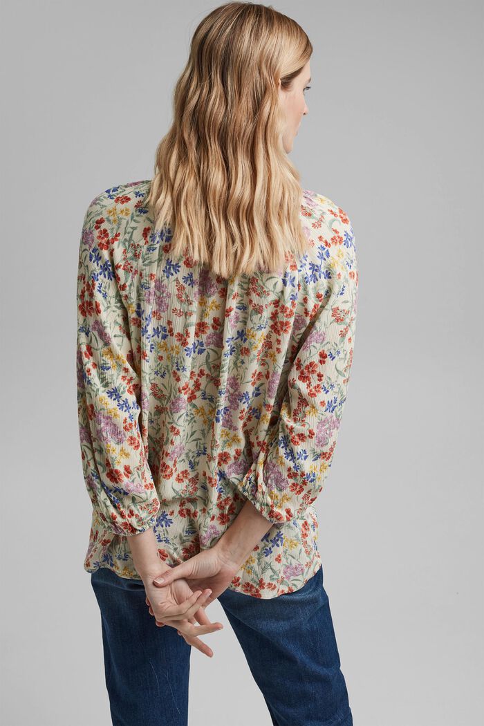 Crinkle blouse with a mille-fleurs print, OFF WHITE, detail image number 3