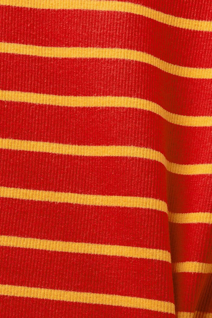 Striped Rib-Knit Top, RED, detail image number 4