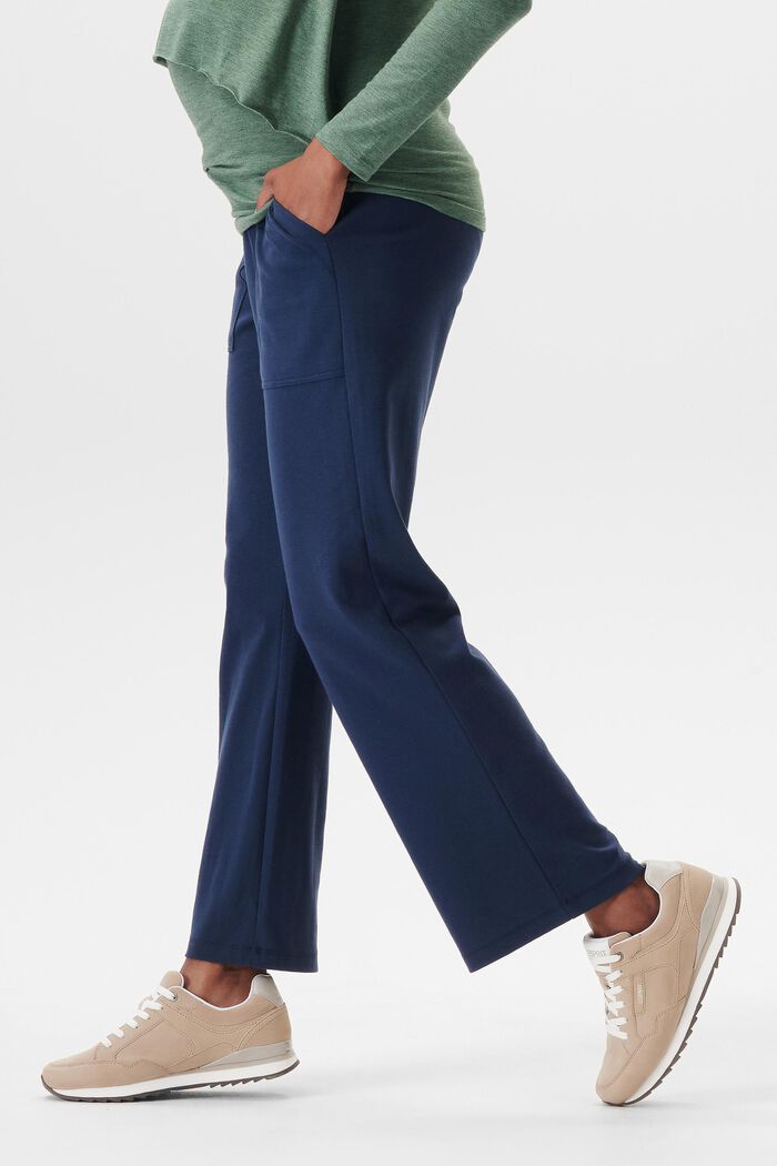 Jersey trousers with a under-bump waistband, DARK BLUE, detail image number 2