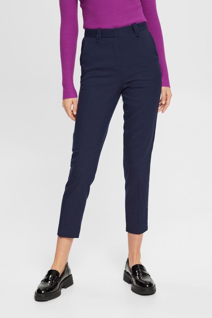 Mid-rise tapered leg trousers, NAVY, detail image number 0