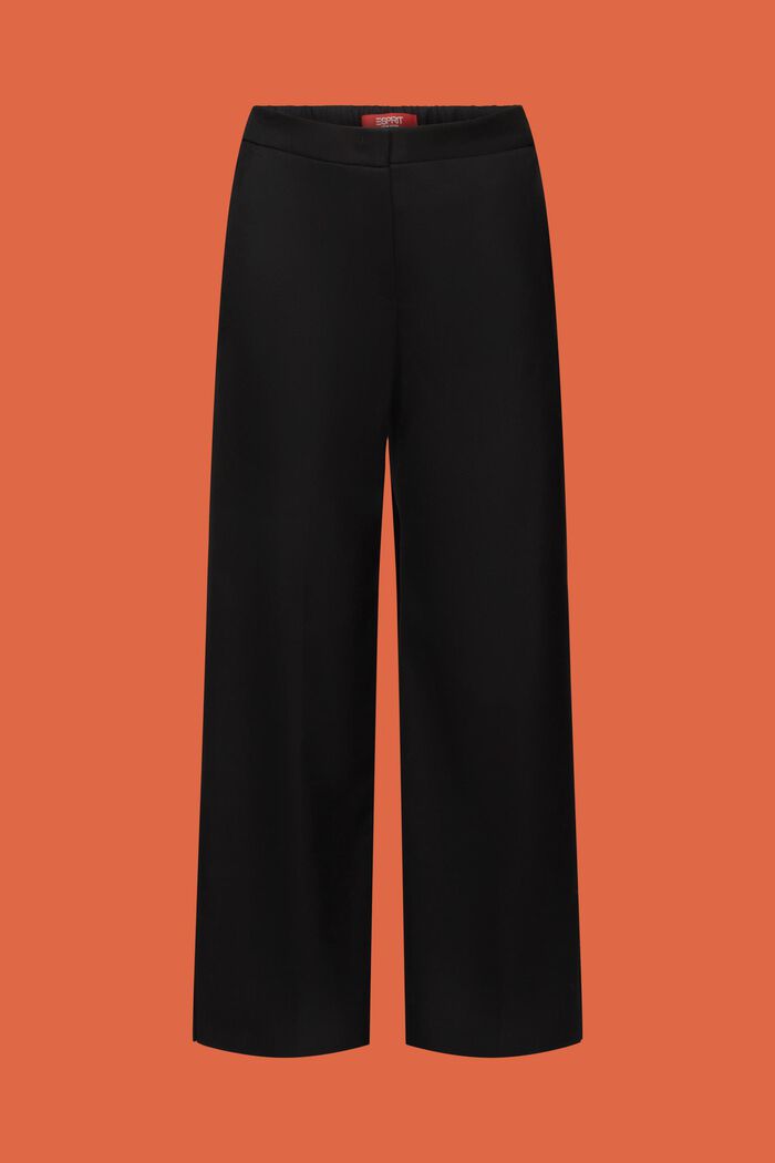 Slit Hem Flannel Pants, BLACK, detail image number 7