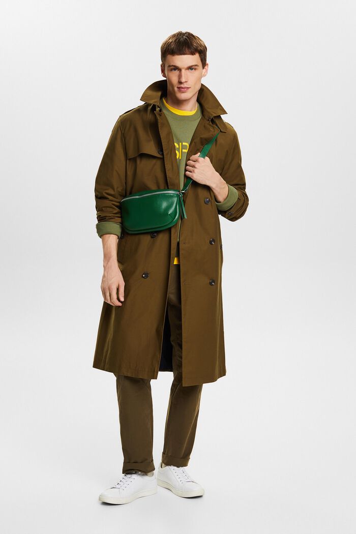 Belted Trench Coat, KHAKI GREEN, detail image number 3